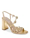 Badgley Mischka Orsola Block Heel Sandal In Gold