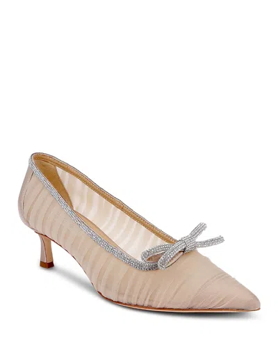 Badgley Mischka Women's Raylee Crystal Trim Ruched Pumps In Nude