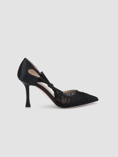Badgley Mischka Women's Rayna 85mm Bow-detail Tulle & Satin D'orsay Pumps In Multi