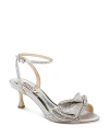 Badgley Mischka Collection Remi Sandal In Silver Satin