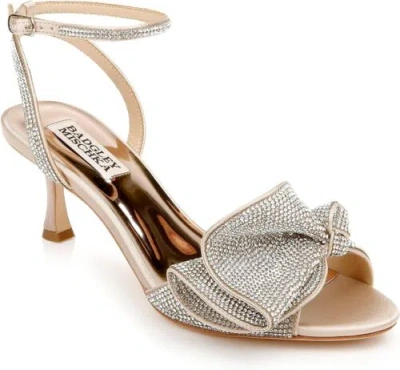 Pre-owned Badgley Mischka Women's Remi Heeled Sandal In Nude
