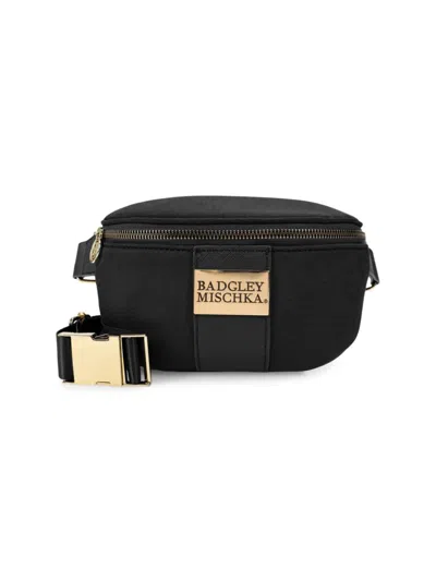 Badgley Mischka Kids' Women's Sage Logo Faux Leather Belt Bag In Black