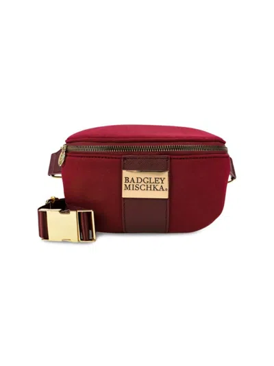 Badgley Mischka Kids' Women's Sage Logo Faux Leather Belt Bag In Red