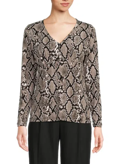 Badgley Mischka Women's Snake Print Top