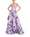 Badgley Mischka Women's Strapless Belted A-line Gown In Purple