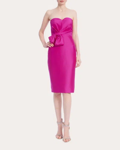 Badgley Mischka Women's Strapless Bow Cocktail Dress In Pink