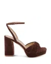 Badgley Mischka Collection Veda Ankle Strap Platform Sandal In Brown