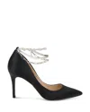 Badgley Mischka Collection Verna Chain Ankle Strap Pointed Toe Pump In Black