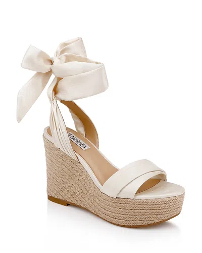Badgley Mischka Collection Ximora Platform Wedge Espadrille In White
