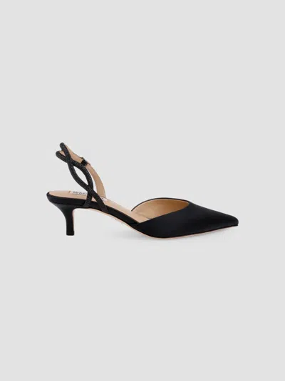 Badgley Mischka Women's Yulianna 45mm Satin Slingback Pumps In Black Satin