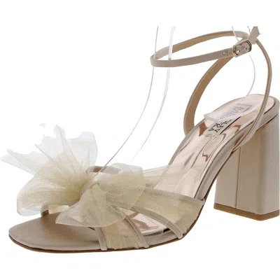 Badgley Mischka Womens Bow Satin Ankle Strap In Multi