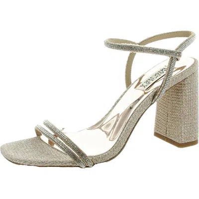 Badgley Mischka Womens Embellished Ankle Strap In Silver