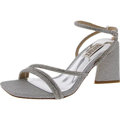 Badgley Mischka Womens Embellished Ankle Strap In Silver