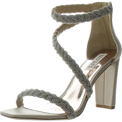 Badgley Mischka Womens Embellished Ankle Strap In White