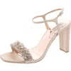 Badgley Mischka Womens Satin Adjustable Block Heel In Pink