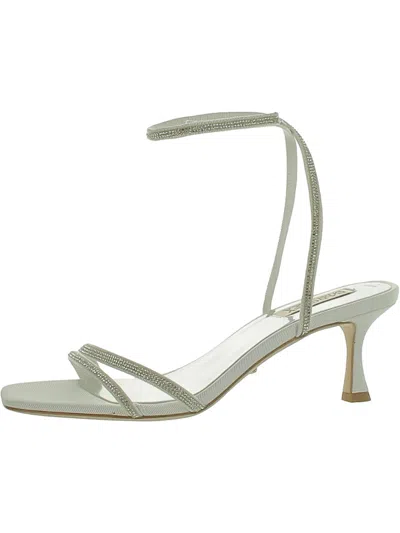 Badgley Mischka Womens Satin Embellished Kitten Heels In Multi