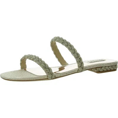 Badgley Mischka Womens Square Toe Dressy Flatform Sandals In Multi