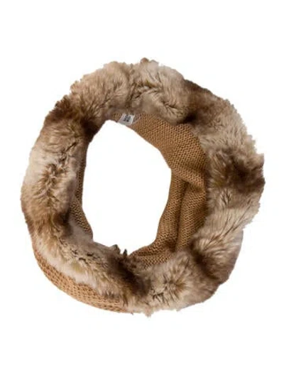 Pre-owned Badgley Mischka Wool Animal Print Scarf In Neutrals