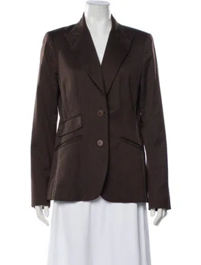 Pre-owned Badgley Mischka Wool Blazer In Brown