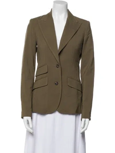 Pre-owned Badgley Mischka Wool Blazer In Green