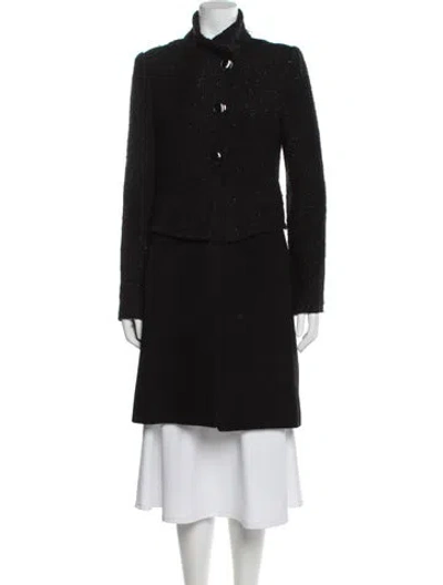 Pre-owned Badgley Mischka Wool Coat In Black