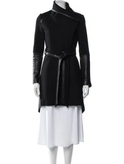 Pre-owned Badgley Mischka Wool Coat In Black