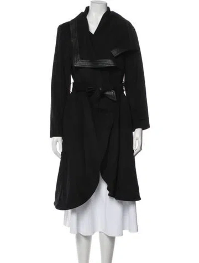 Pre-owned Badgley Mischka Wool Coat In Black
