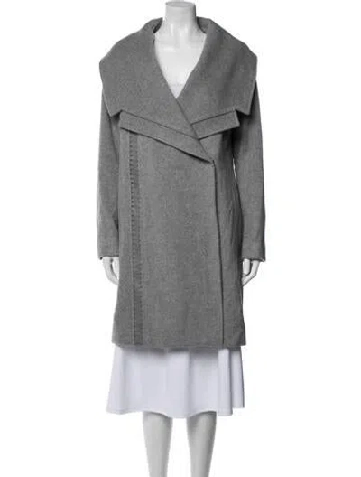 Pre-owned Badgley Mischka Wool Coat In Gray
