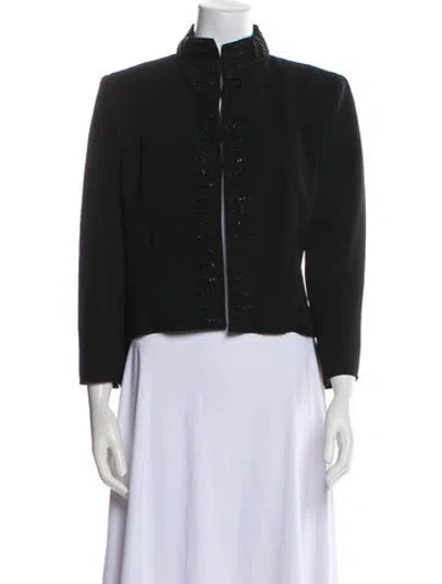 Pre-owned Badgley Mischka Wool Evening Jacket In Black