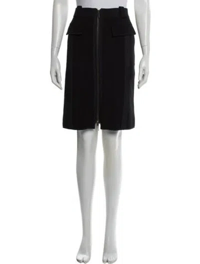 Pre-owned Badgley Mischka Wool Knee-length Skirt In Black