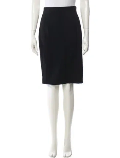 Pre-owned Badgley Mischka Wool Knee-length Skirt W/ Tags In Black