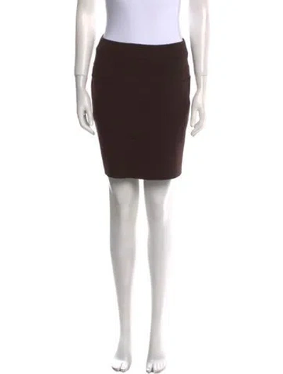 Pre-owned Badgley Mischka Wool Mini Skirt In Brown