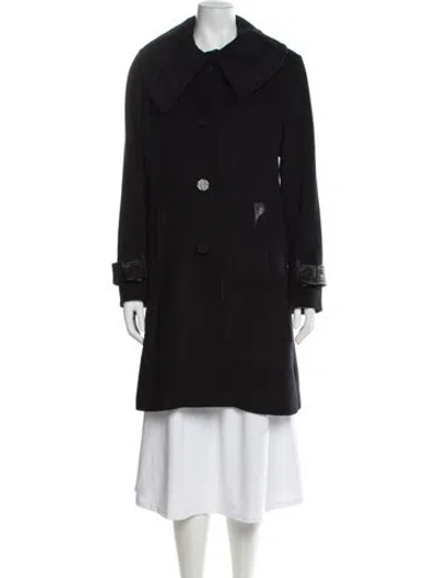 Pre-owned Badgley Mischka Wool Peacoat In Black