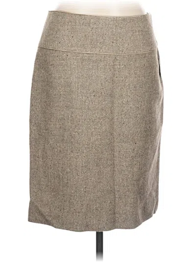 Badgley Mischka Wool Skirt In Tan