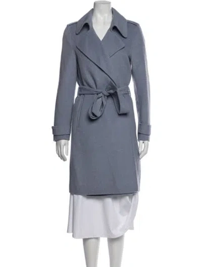 Pre-owned Badgley Mischka Wool Trench Coat In Blue