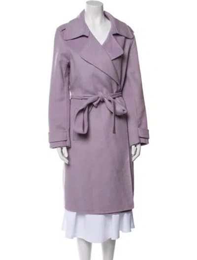 Pre-owned Badgley Mischka Wool Trench Coat In Purple