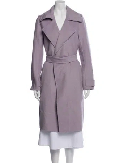 Pre-owned Badgley Mischka Wool Trench Coat In Purple