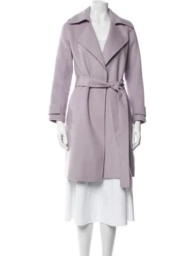 Pre-owned Badgley Mischka Wool Trench Coat In Purple