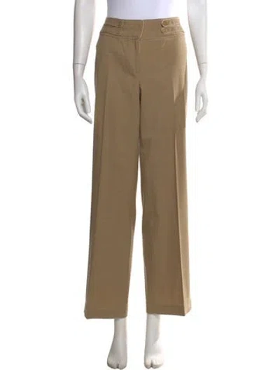 Pre-owned Badgley Mischka Wool Wide Leg Pants In Neutral