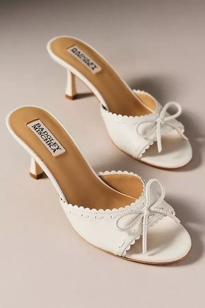Badgley Mischka Yaritza Leather Heeled Sandals In White