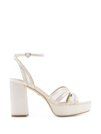 Badgley Mischka Yohana Mesh-panel Platform Sandals In Neutral