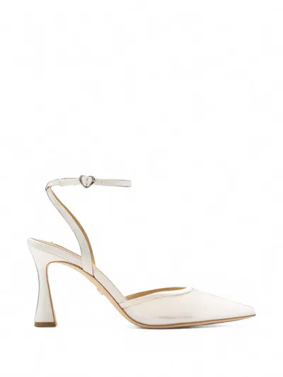 Badgley Mischka Yordan Pointed-toe Mesh Pumps In Neutral