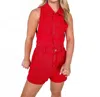 Baevely By Wellmade American West Romper In Red Denim