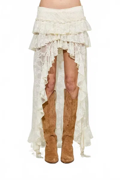 Baevely By Wellmade Boho Tiered Skirt In White