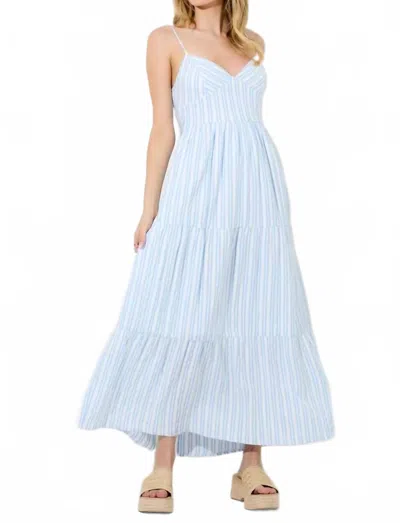 Baevely By Wellmade Breeze Maxi Dress In Blue