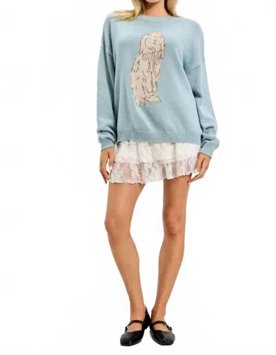Baevely By Wellmade Bunny Sweater In Blue