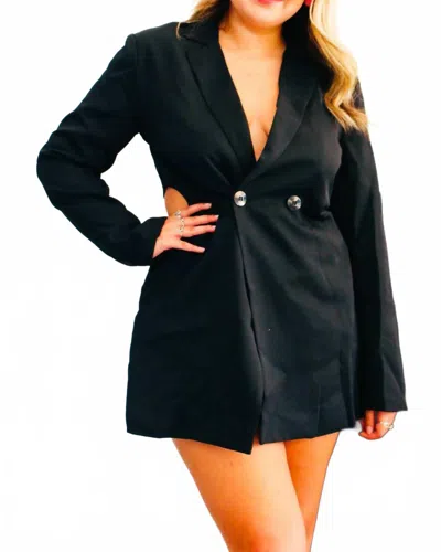 Baevely By Wellmade Business Romper In Black In Multi
