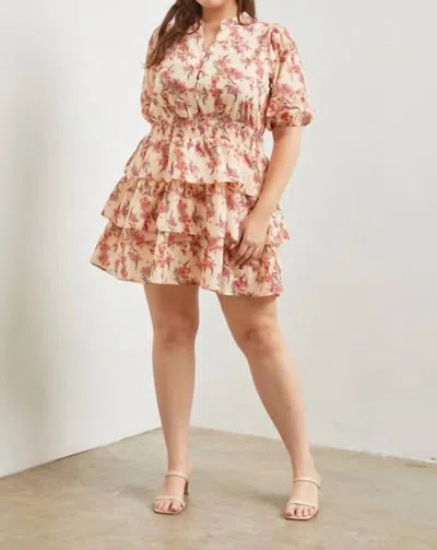 Baevely By Wellmade Camille Dress In Lt Peach In Multi