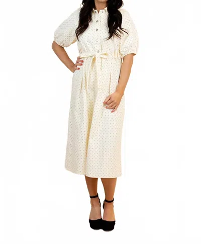 Baevely By Wellmade Dottie Midi Dress In Cream In Multi