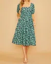 Baevely By Wellmade Feminine Midi Dress - Plus In Dark Green